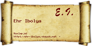 Ehr Ibolya névjegykártya